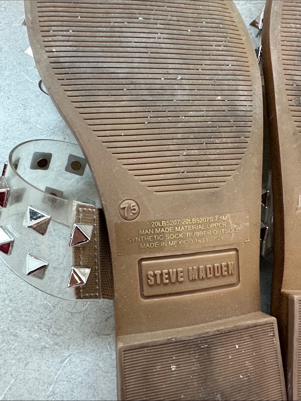 Steve Madden Clear Studded Slide Sandals - Picture 8 of 8